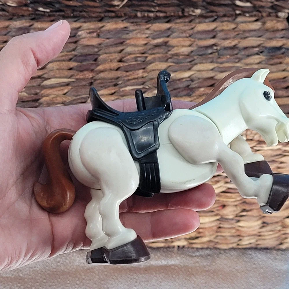 Vintage 1979 Fisher Price Husky Helpers Rodeo Rig #330 Truck Cowboy Horse set